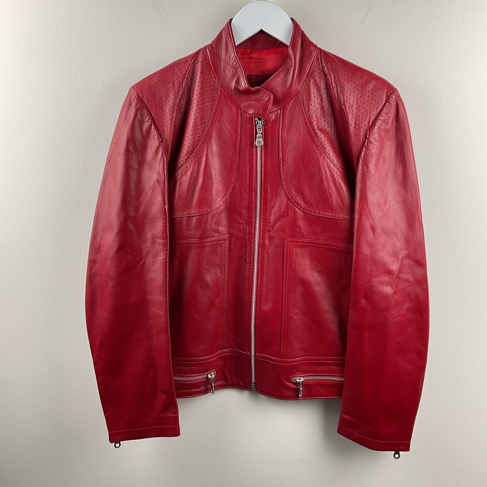 DID Red Sheep Skin Leather Jacket Women’s Size Medium